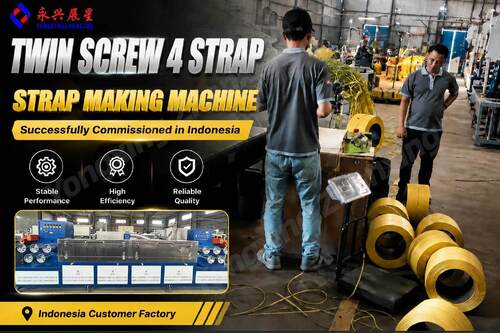 Linha de produção de cinta PP Twin Screw 4 comissionada com sucesso na Indonésia
