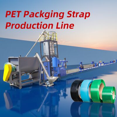Bom preço Linha de produção de tiras de PET de parafuso único com material de parafuso 38CrMoALA, capacidade de 250-500 KG/H e padrões de relevo personalizáveis on-line